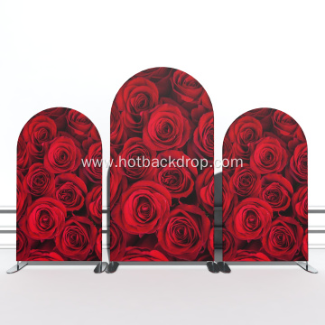 Rose Flower design Fabric Arch Backdrop